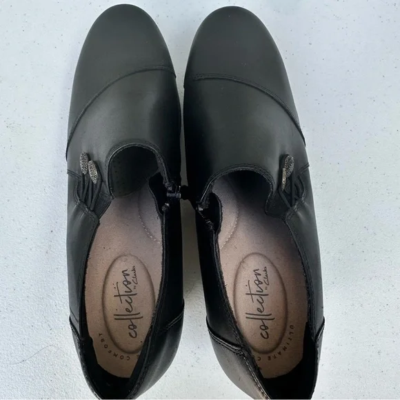 Clarks Collection Emslie Warren Block Heel Loafer/Bootie Size 8.5 - Picture 5 of 8